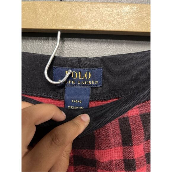 Polo Ralph Lauren Pony Red Plaid Pajama Lounge Pants Men's Large Thermal - Picture 2 of 4